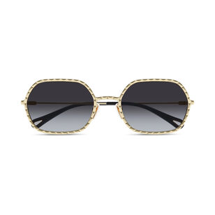 Textured Metal Oval Sunglasses