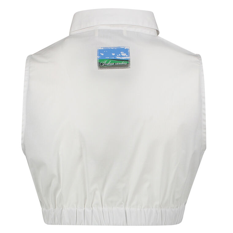 Cropped Sleeveless Button Down With Daisies image number null
