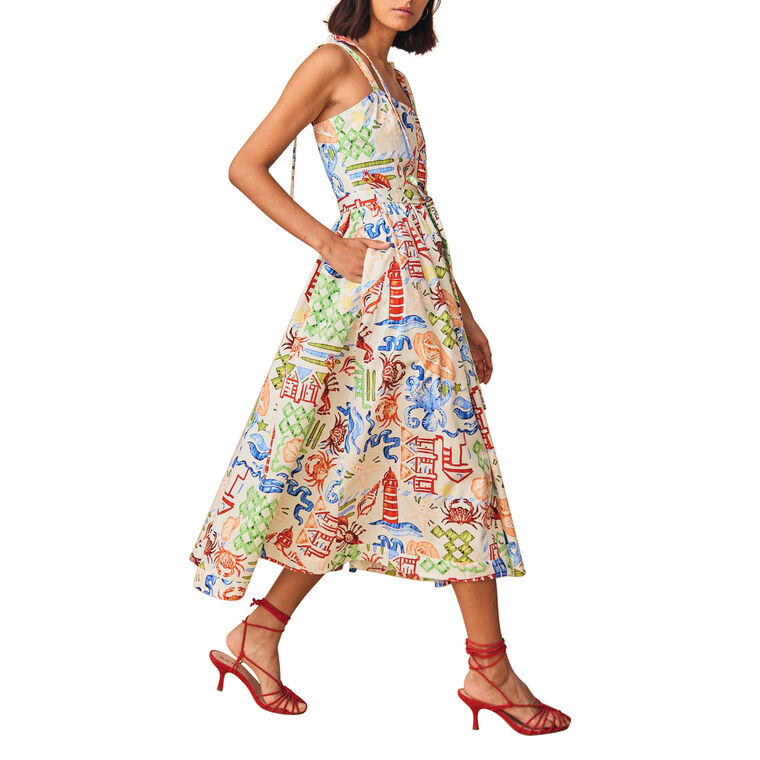 Quincy Marine Print Dress image number null