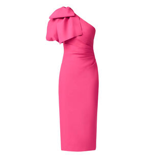 Elysie Asymmetrical Bow Detail Midi Dress