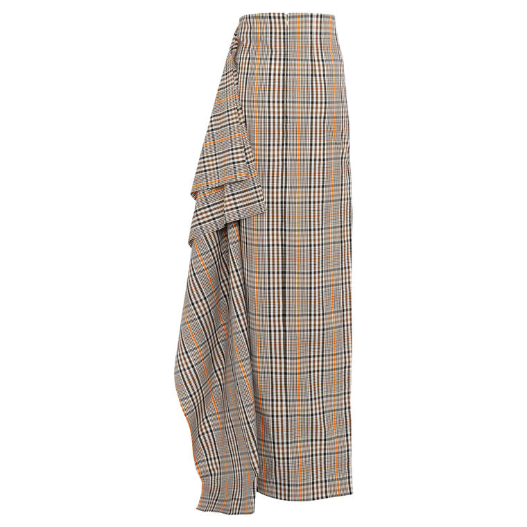 Side Panel Plaid Pencil Skirt image number null