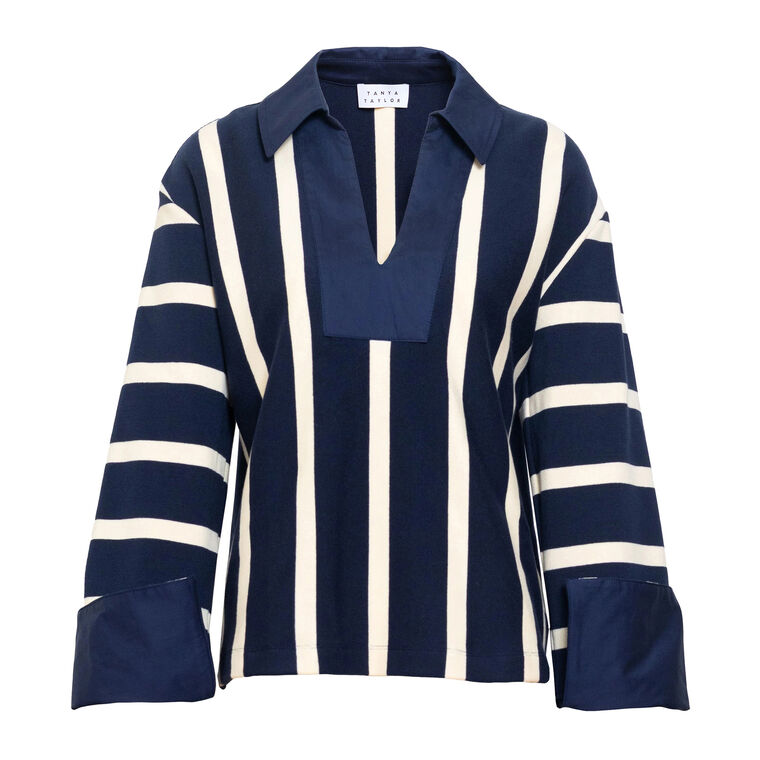 Whitney Long Sleeve Collared Rugby Top image number null