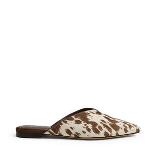 Khai Cow Print Flat Mule