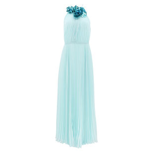 Zo Sequined Floral Pleated Chffion Maxi Dress