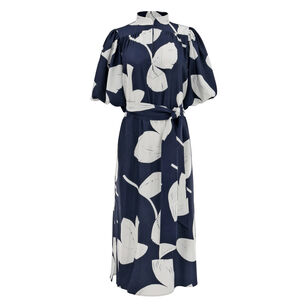 Dani Puff Sleeve Belted Midi Dress