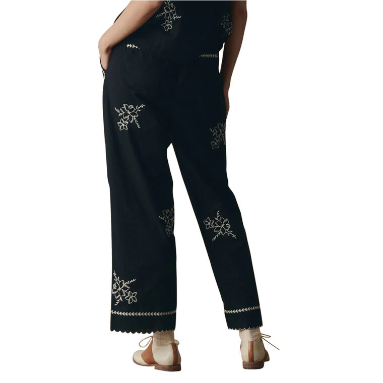 The Weekend Pant With Hanky Embroidery image number null