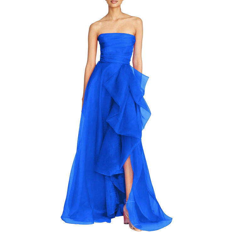 Teresa Strapless Draped Organza A-Line Gown image number null