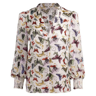 Sheila Blouson Sleeve Henley Blouse