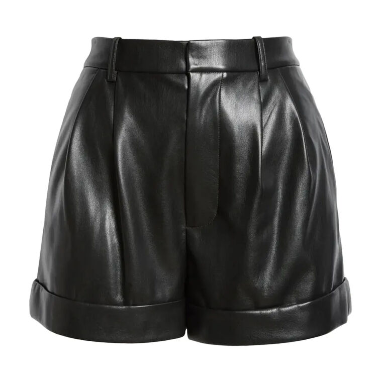 Conry Vegan Leather Pleated Cuff Short image number null