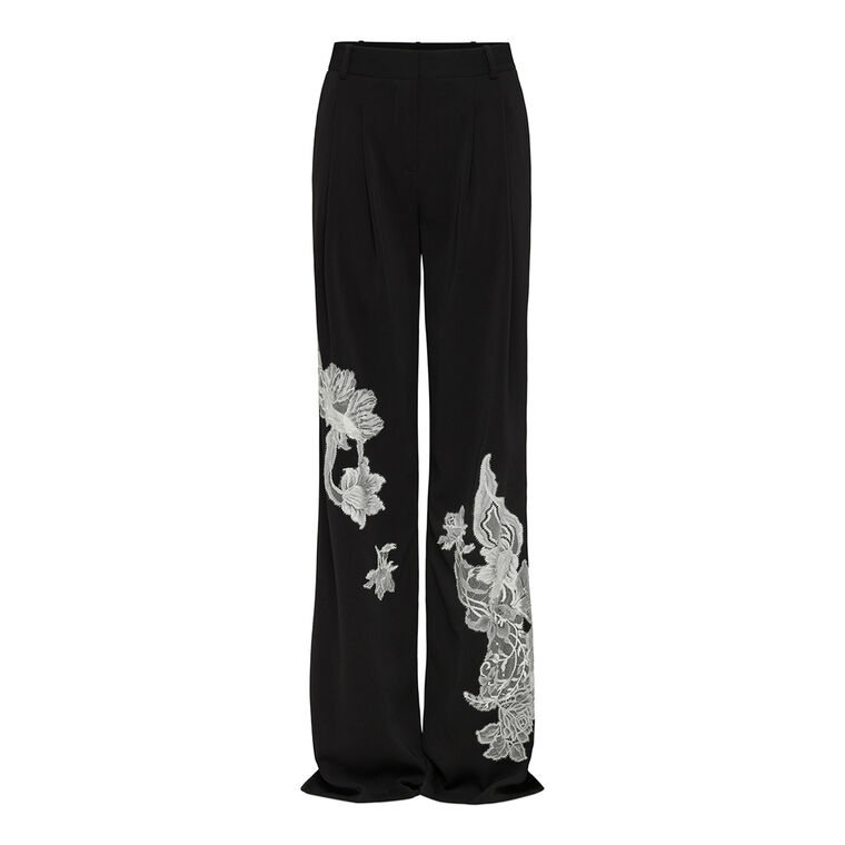 Clifford Lace Detail Wide-Leg Pants image number null