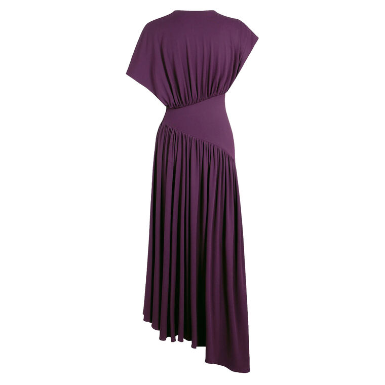 Short Sleeve Asymmetrical Jersey Midi Dress image number null