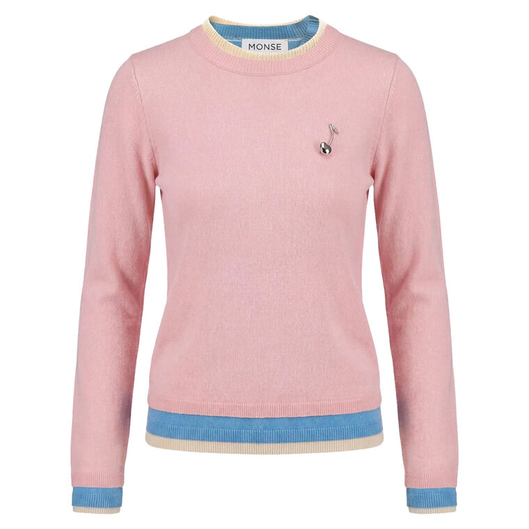 Long Sleeve Triple Layer Pullover Sweater image number null