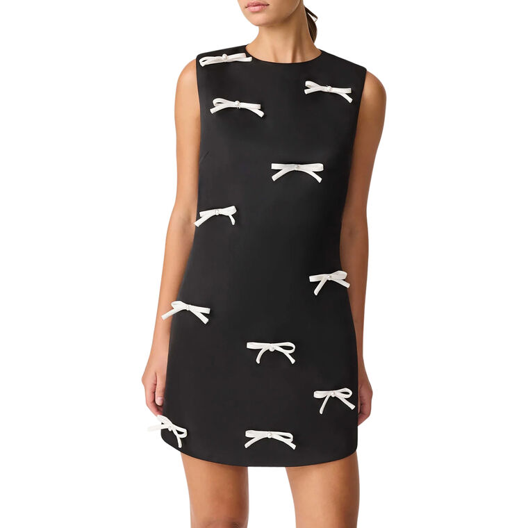 Ursula Sleeveless Bow Detail Mini Shift Dress image number null