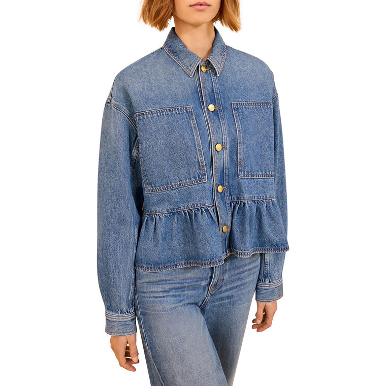 Arquette Denim Peplum Jacket image number null