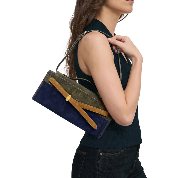 Color Block Dash Top Handle Clutch image number null