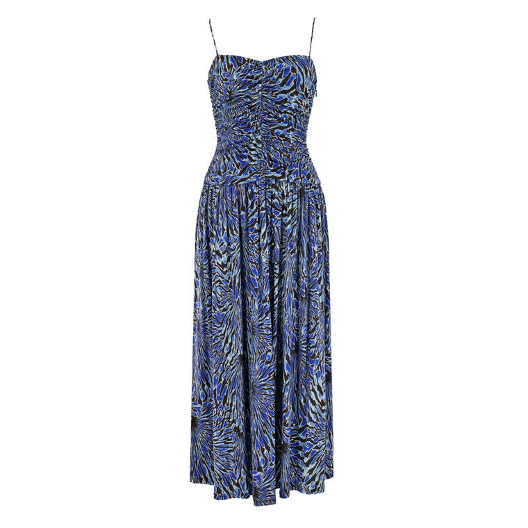 Arda Sleeveless Ruched Jersey Midi Dress image number null