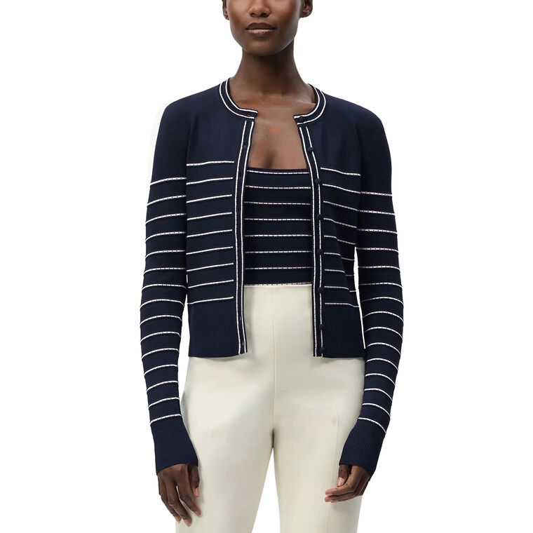 Faye Compact Jacquard Cardigan image number null