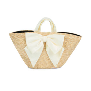 Carlotta Natural Straw Large Tote With Bow