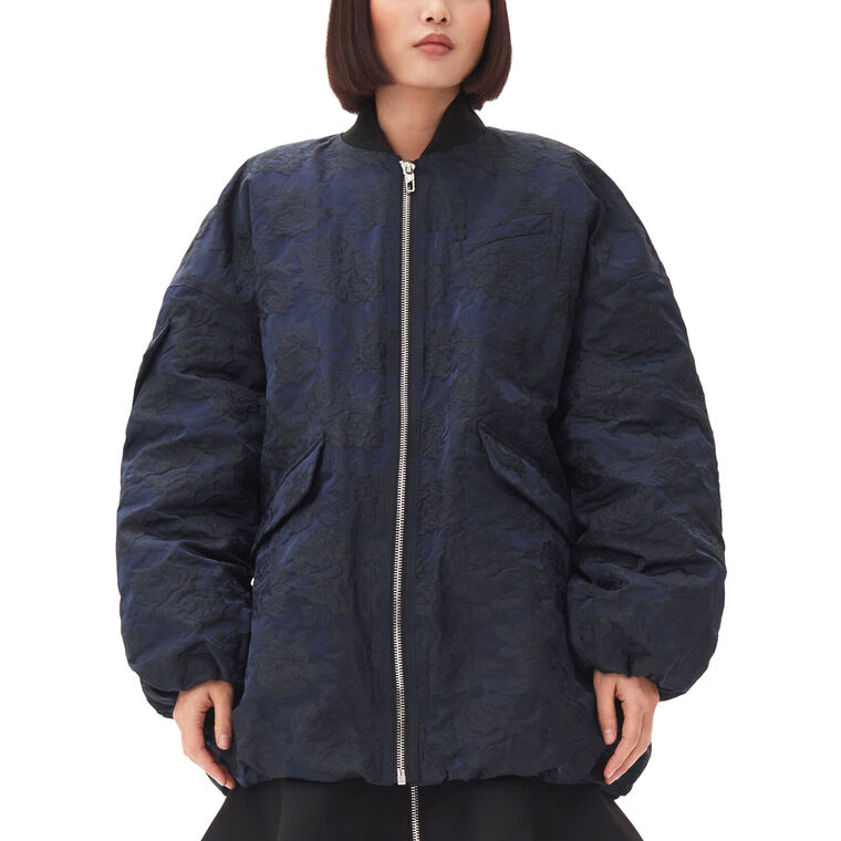 Botanical Jacquard Bomber Jacket image number null