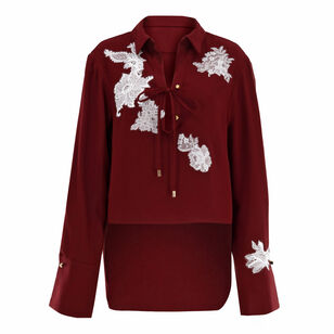 Eve Long Sleeve Lace Detail Blouse