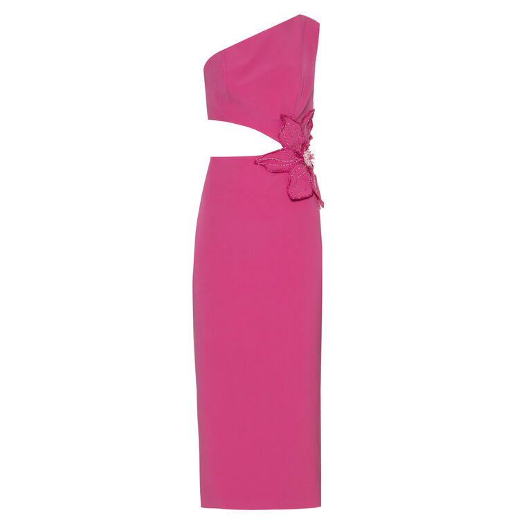 patbo flower applique midi dress Flower Applique Midi Dress