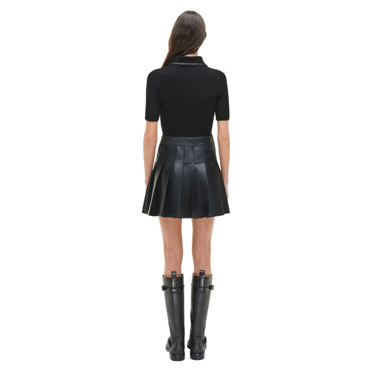 Linnie Knit Combo Short Sleeve Mini Dress image number null