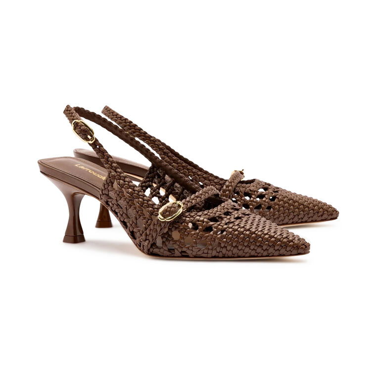 Ines Macrame Mid Heel Sling-Back Pump image number null