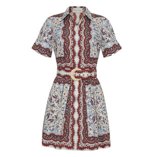 Malena Short Sleeve Belted Mini Dress