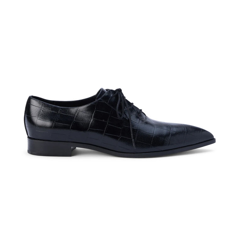 Elisa Pointed Toe Croc-Embossed Oxford image number null