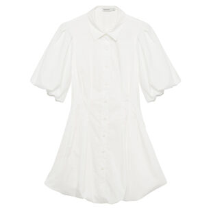 Cleo Balloon Sleeve Pintuck Mini Dress