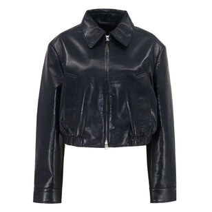 Nahla Cropped Jacket In Recycled Leather