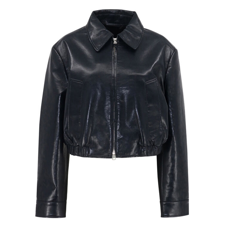Nahla Cropped Jacket In Recycled Leather image number null