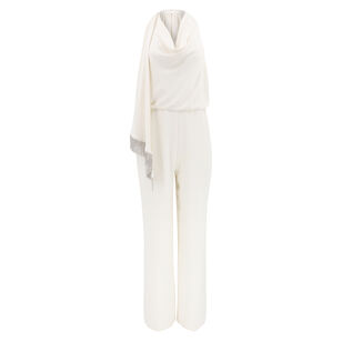 Momo Cowl Neck Fringe-Trim Pocketed Jumpsuit