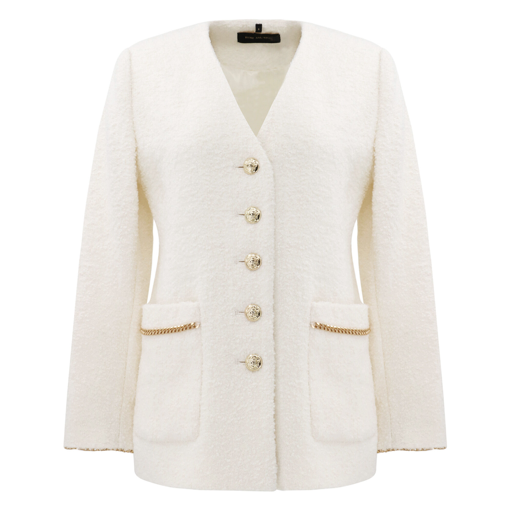アウターその他 KIRSH Kirsch shirring jacket beige KCQWCJK540M Lioness rider cinch detail denim jacket in ecru | ASOS