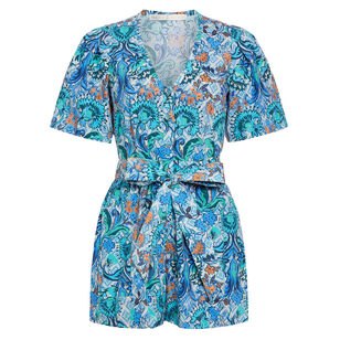 Devin Short Sleeve Belted Romper