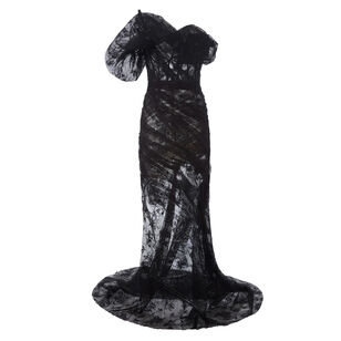 Puff Shoulder Lace Gown