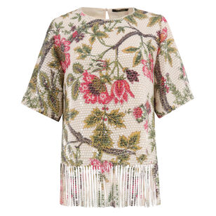 Celina Short Sleeve Floral Sequin Blouse