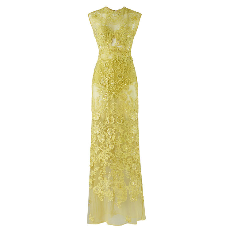 Aika Sleeveless Lace Gown image number null