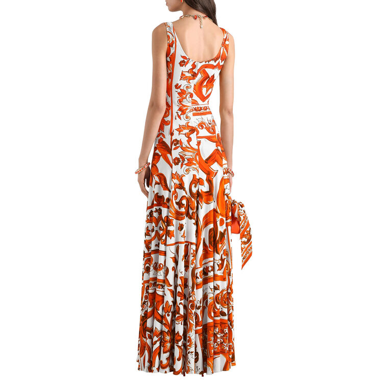Majolica-Print Maxi Dress image number null
