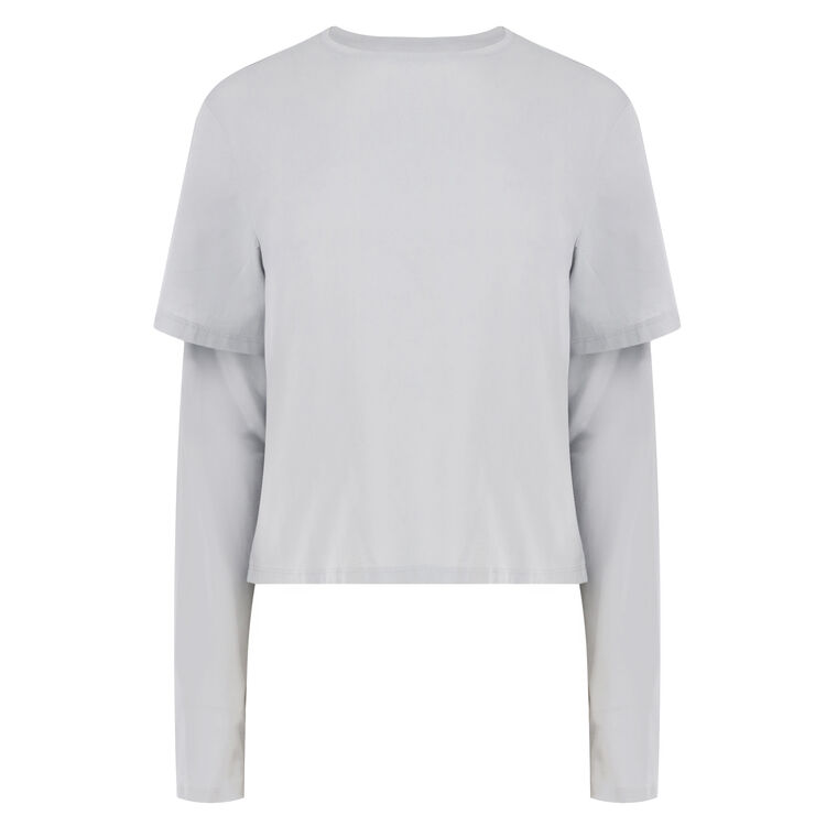 2 Tee Double Layered Crew Neck Tee image number null