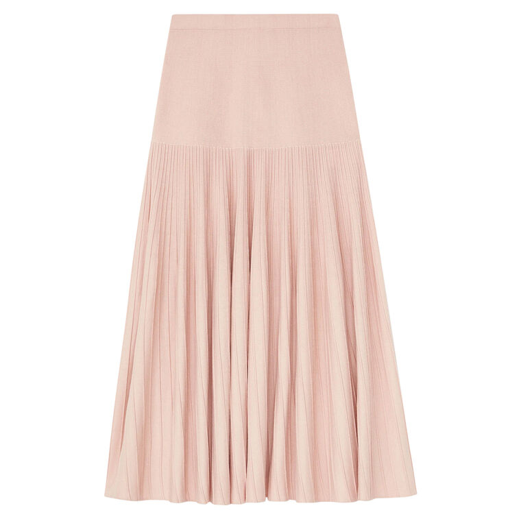 Matte Crepe Ottoman Stitch Skirt image number null