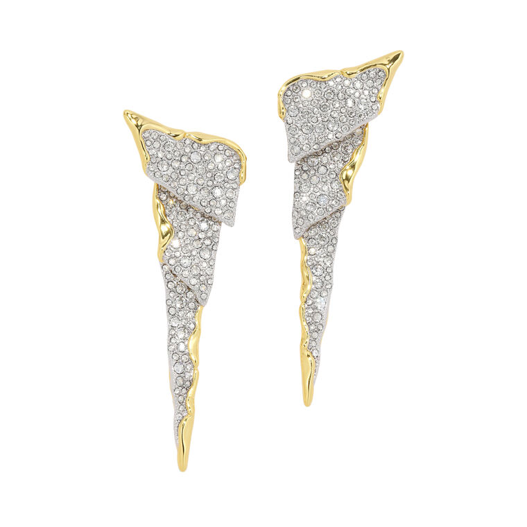 Solanales Pave Crystal Cascade Post Earrings image number null