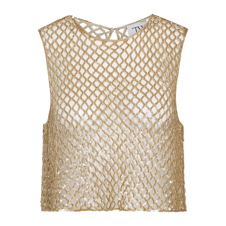 Sequin Open-Stitch Muscle Tee image number null