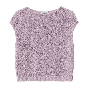 Open Stitch Bateau Neck Cap Sleeve Sweater