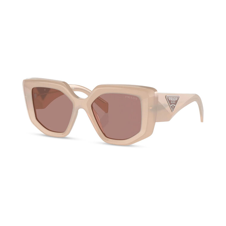 Angular Frame Sunglasses With Plaque Logo image number null