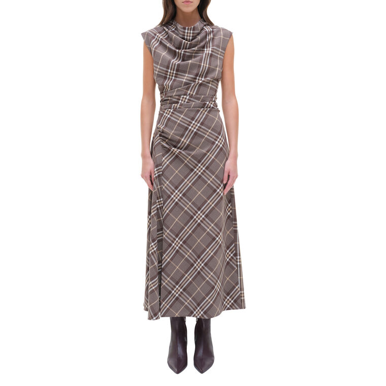 Burke Sleeveless Draped Midi Dress image number null