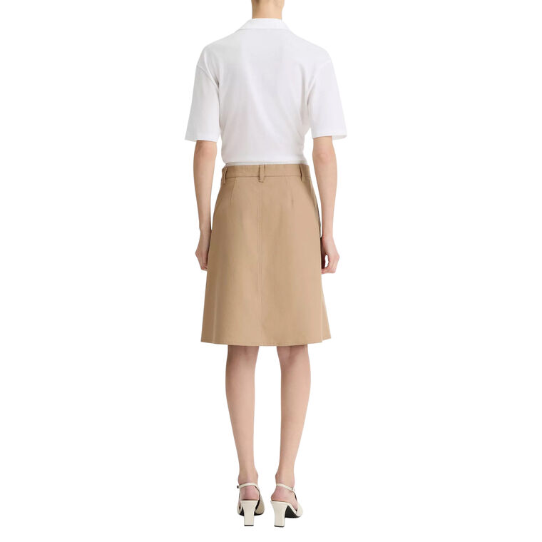 Mid Rise Double Waistband Cotton Skirt image number null