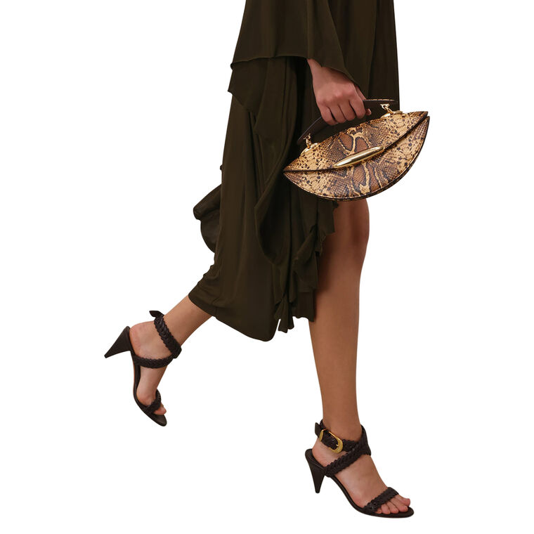 Wavelength Snake Print Top Handle Bag image number null