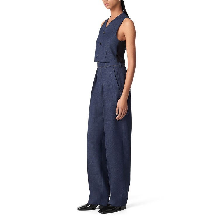 Melange Wool Tapered Trousers image number null