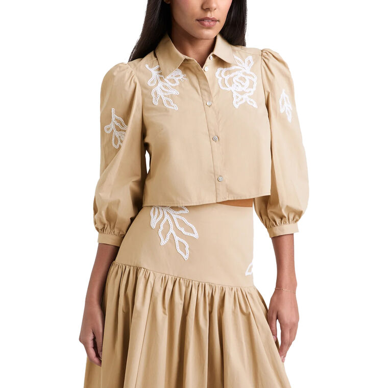 Tilda Trailing Peonies Cropped Top image number null